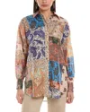 Zimmermann Devi Manstyle Silk Shirt In Beige