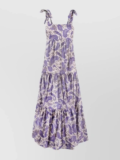 Zimmermann Neutral Devi Paisley Print Cotton Dress In Purple