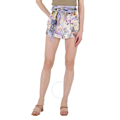 Zimmermann Diamond Splice Floral Belted Shorts