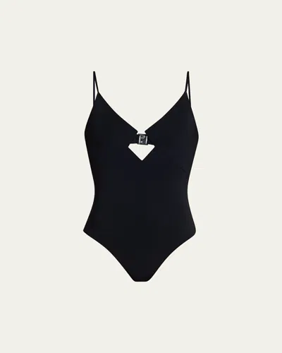 Zimmermann Diamond Wire One-piece Swimsuit In Animal Print