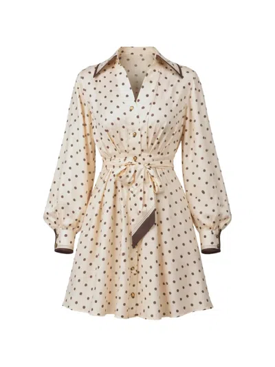 ZIMMERMANN DOT TUCK BELTED MINI DRESS