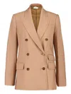 Zimmermann Double-breasted Wool Blazer In Brown