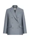 Zimmermann Double-breasted Peak-lapels Jacket In Blue