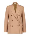 Zimmermann Double-breasted Wool Blazer In Brown