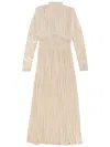 Zimmermann Ruched Stretch-jersey And Lace Maxi Dress In Neutral