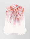 Zimmermann Crush Printed Viscose Shirt In Pink