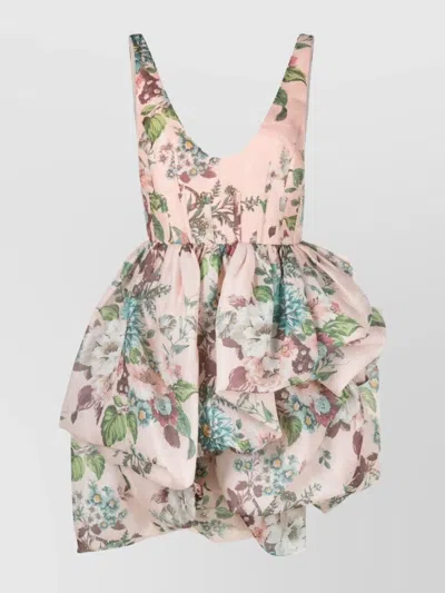 Zimmermann Matchmaker Floral Linen And Silk Minidress In Multi