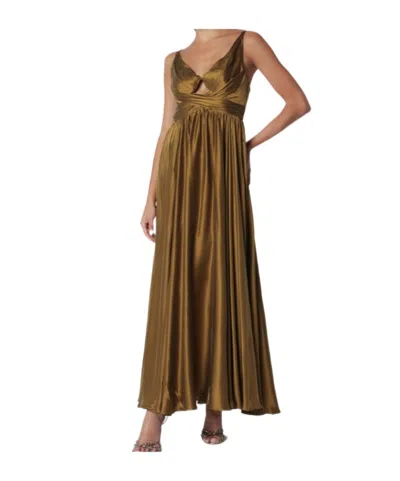Zimmermann Draped Maxi Skirt In Olive Green
