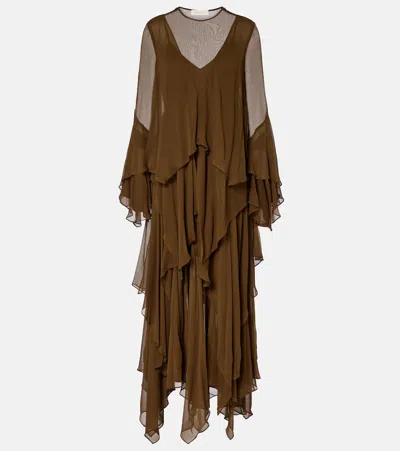 ZIMMERMANN DRAPED SILK ORGANZA GOWN