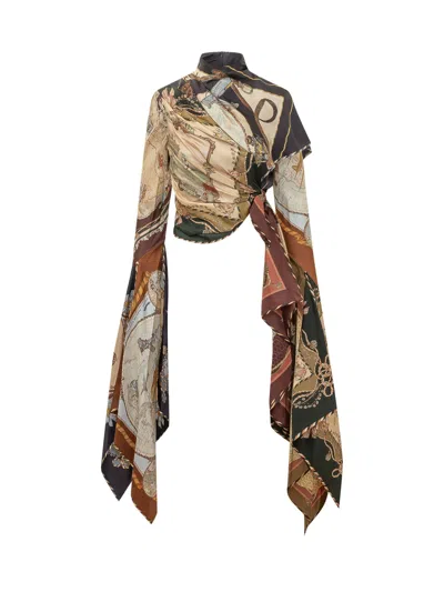 Zimmermann Draped Spliced Scarves Top