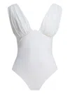 Zimmermann Awaken Gathered One-piece Swimsuit In Ivory In White