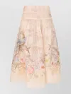 Zimmermann Women Ivory Linen And Silk Drawn Illuminate Midi Skirt In Neutral