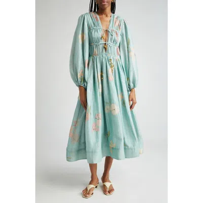 Zimmermann Floral-print Dress In Blue