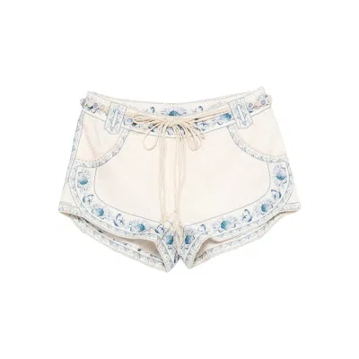 ZIMMERMANN DRAWSTRING EMBROIDERED SHORTS