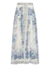 Zimmermann Drawstring Maxi Skirt In Blue