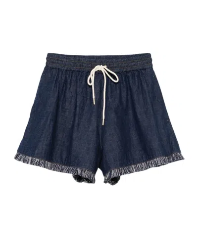 Zimmermann Rhiannon Drawstring Shorts In Blue