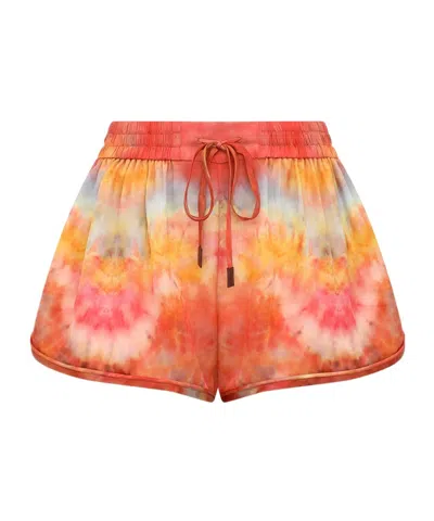 Zimmermann Drawstring Shorts In Orange