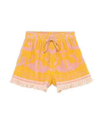 Zimmermann Drawstring Shorts In Yellow