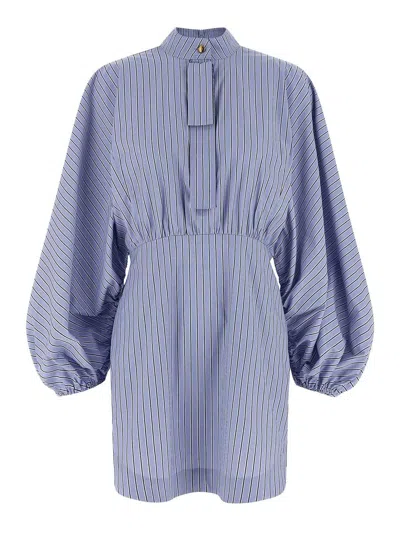 ZIMMERMANN DRAWSTRING STRIPE MINI DRESS