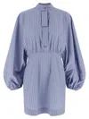 Zimmermann Drawstring Stripe Mini Dresses Light Blue In Purple