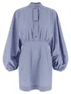 Zimmermann 'drawstring Stripe Mini' Dress In Blue