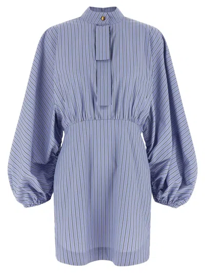 Zimmermann 'drawstring Stripe Mini' Dress In Blue