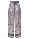 Zimmermann Wanderlust Paisley Relaxed Wide Leg Habutai Silk Drawstring Pants In Multi