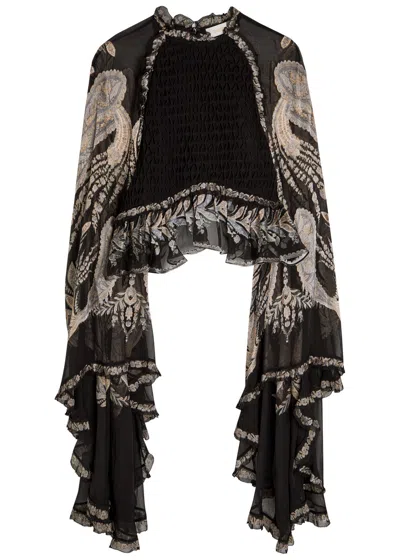 Zimmermann Dream Burnout Printed Silk Blouse In Multi