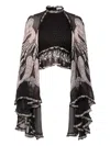 Zimmermann Dream Burnout Ruffled Blouse In Black