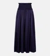 Zimmermann Dream Shirred Silk Maxi Skirt In Blue