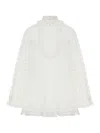 Zimmermann Ascension White Blouse With Lace Panels And Scallop Hem In Ramie Woman In Neutral