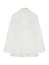 Zimmermann Ascension White Blouse With Lace Panels And Scallop Hem In Ramie Woman In Neutral