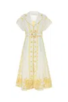 Zimmermann Womens Ivory Lemon Lucky Embroidered Linen Midi Dress In White