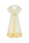 Zimmermann Womens Ivory Lemon Lucky Embroidered Linen Midi Dress In White