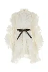 Zimmermann Women Ivory Organdie Crush Mini Dress In Neutral