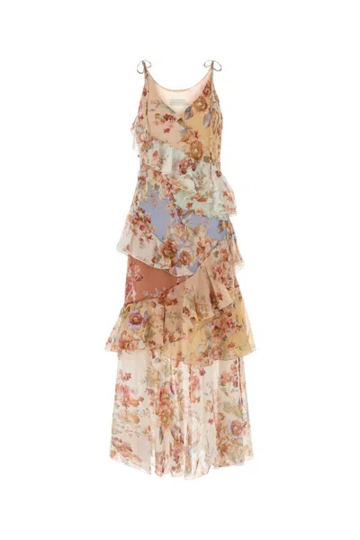 Zimmermann Awaken Ruffled Floral-print Cotton And Silk-blend Crepe De Chine Maxi Dress In Multi