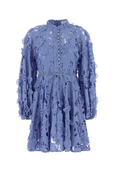 Zimmermann Womens Jacaranda Patience Long-sleeve Cotton Mini Dress Xs In Blue