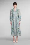 ZIMMERMANN DRESS IN GREEN LINEN