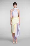 Zimmermann Harmony Draped Silk Midi Dress In Multicolor