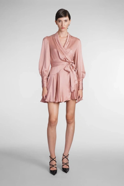 Zimmermann Dress In Rose-pink Silk