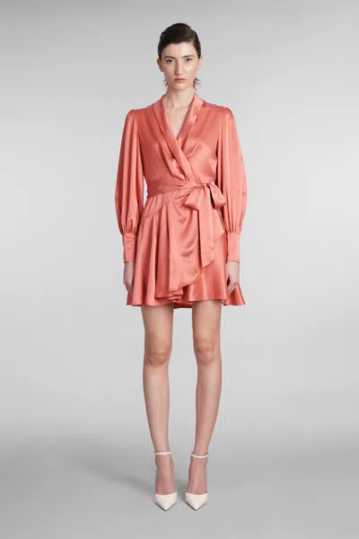Zimmermann Dress In Rose-pink Silk