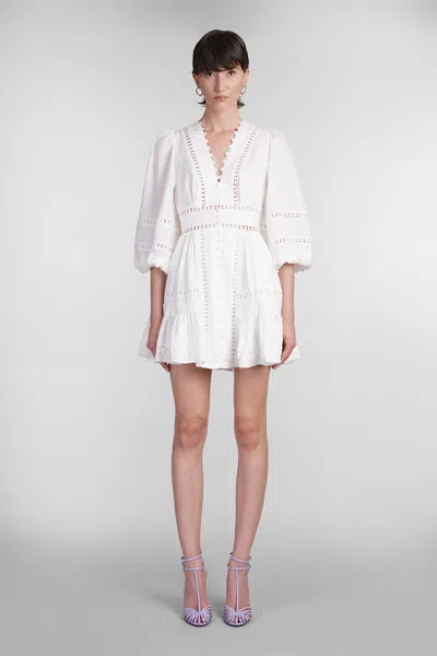 ZIMMERMANN DRESS IN WHITE LINEN