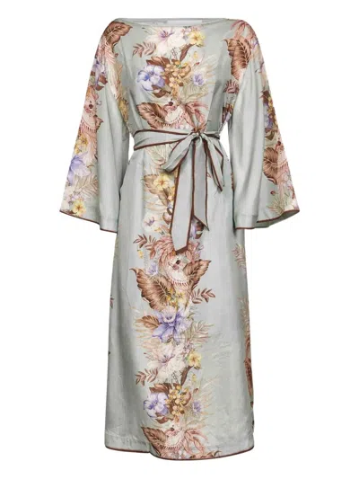 Zimmermann Midi Dress In Gray