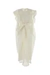 Zimmermann White Linen Blend Balance Dress In Neutral