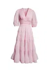 Zimmermann Sunray Pleated Long-sleeve Dress In Pink