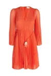 Zimmermann Sunray Pleated Minidress In Red
