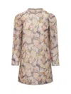 Zimmermann Illustration Crystal-embellished Floral-print Linen And Silk-blend Organza Mini Dress In Sorbetto Eden