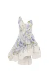 Zimmermann Natura Ruffled Organza Corset Minidress In White