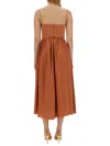 Zimmermann Brown Paneled Midi Dress In Pink