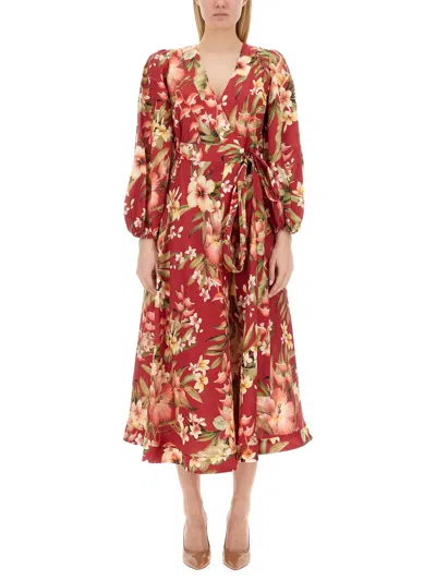 Zimmermann Dress With Floral Pattern In Multicolour
